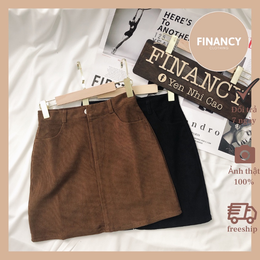 Chân váy nhung chữ A ⚡ CỰC XINH ⚡ chân váy chữ A chất nhung tăm dày dặn, thoáng mát tạo sự thoải mái cho người mặc - V03