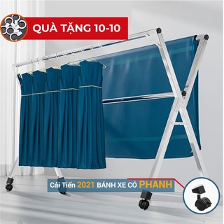Sào phơi quần áo thông minh, cải tiến Bánh Xe, cây gấp gọn, giá giàn phơi có quà tặng móc treo đồ