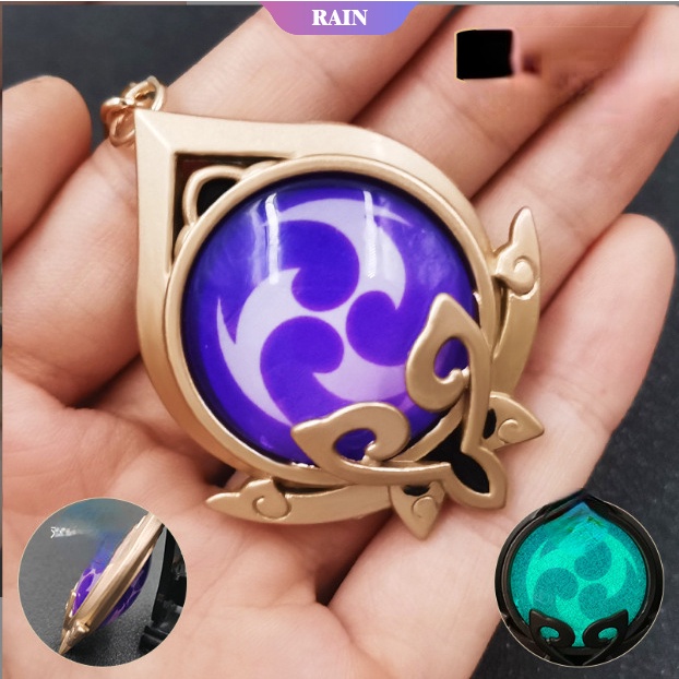 Móc Khóa Hợp Kim Hóa Trang Nhân Vật Game Genshin Va Chạm Geo Anemo Electro Pyro Phát Sáng Inazuma Liyue Mondstadt Sumeru Delusion