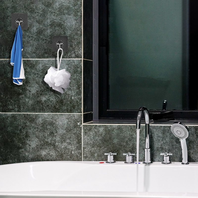 Bộ 10 Móc Treo Đồ Dán Tường Trong Suốt Chống Nước Chống Dầu Chịu Được Sức Nặng Không Trầy Có Thể Tái Sử Dụng Cho Nhà Bếp Phòng Tắm Phòng Ngủ Cửa Tủ Lạnh