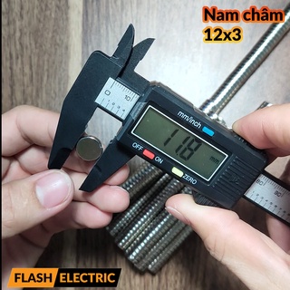 Nam châm đất hiếm siêu mạnh 12x3mm N35 (có sai số)