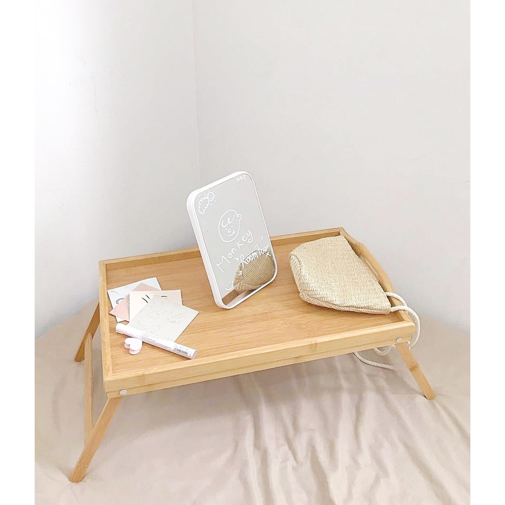 Bàn Ăn Mini Gỗ Chân Gập Đa Năng - Bàn Gỗ Tự Nhiên Bed Tray