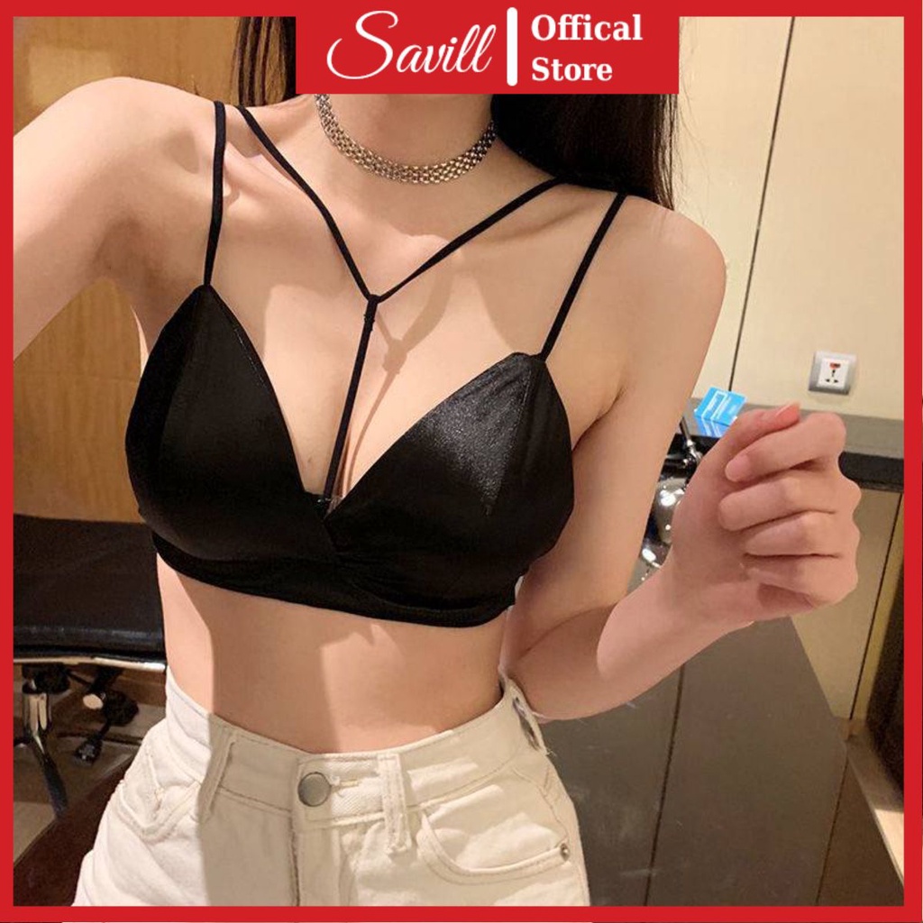 Áo bra nữ satin chữ y, Áo ngực mút mỏng không gọng quyến rũ SAVILL B9604