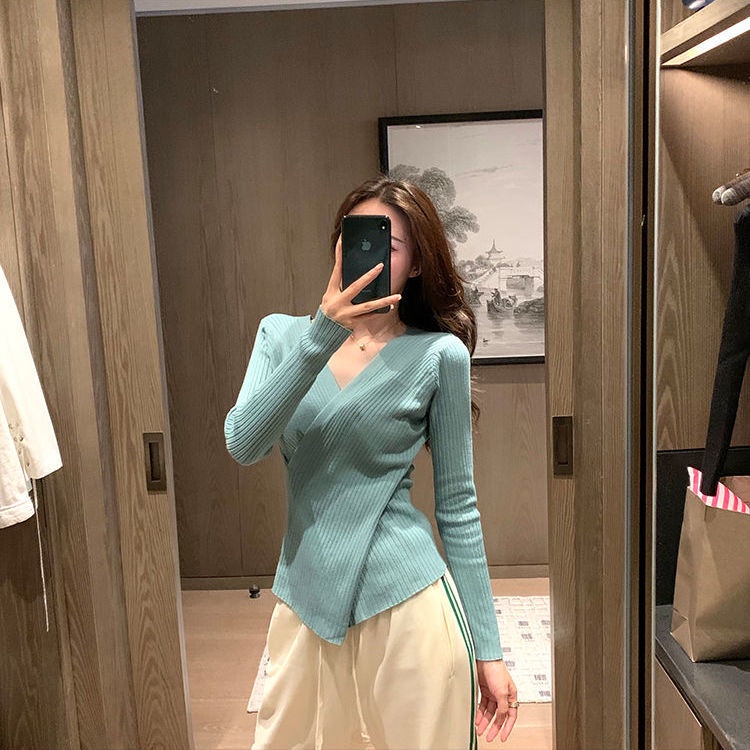 Áo Thun Tay Dài Cổ Chữ V Thời Trang Xuân Thu Cho Nữ | BigBuy360 - bigbuy360.vn