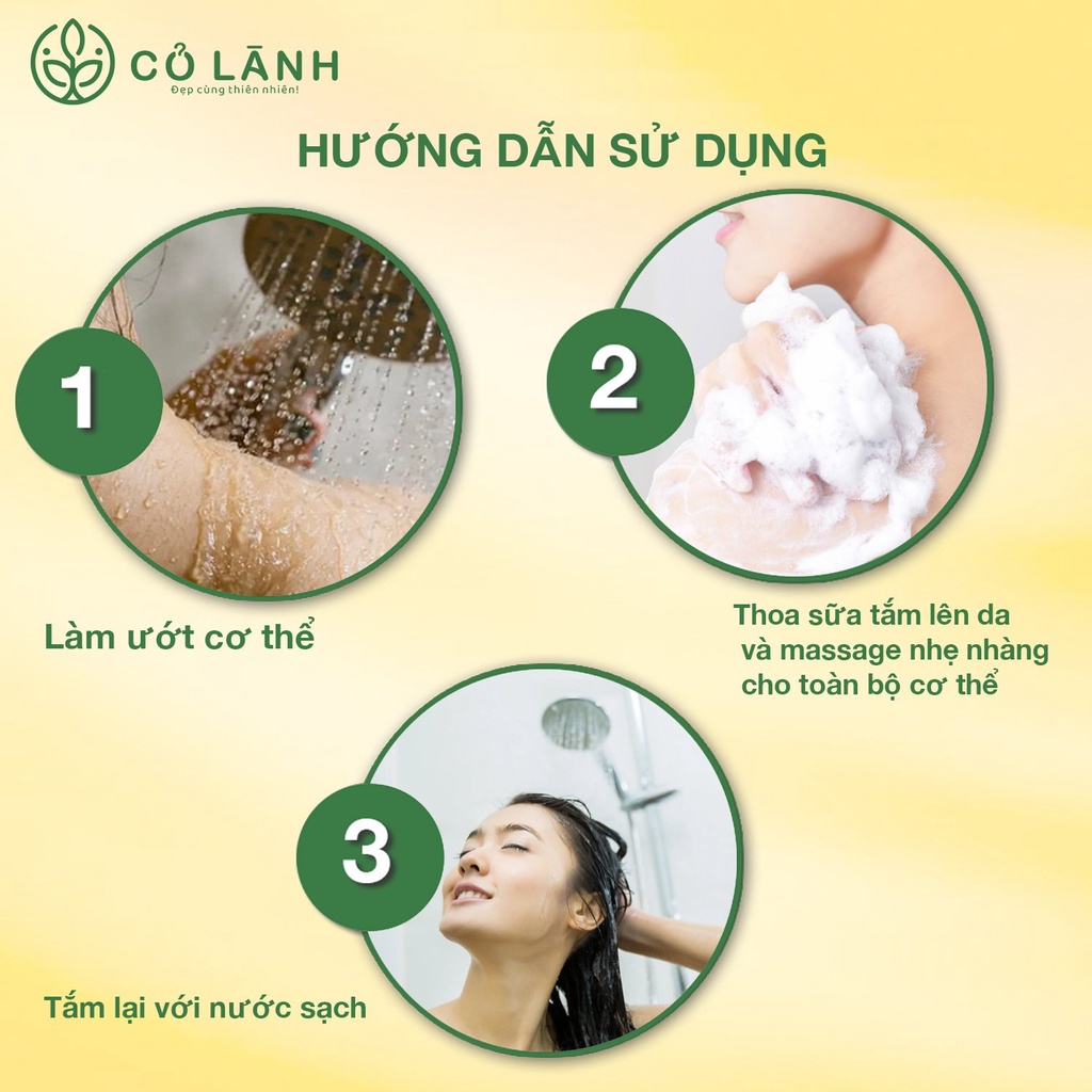 Sữa tắm gừng nghệ thảo dược Cỏ Lành - Giúp giảm m.ụn lưng, giữ ấm cơ thể. Dùng cho mẹ bầu, mẹ sau sinh, trẻ nhỏ.