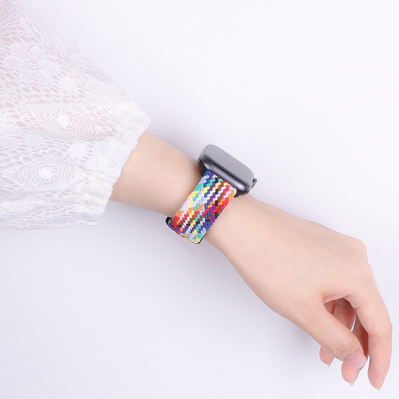 Dây đeo đồng hồ PFFEE bằng nylon co giãn điều chỉnh độ dài 44mm 40mm 45mm 41mm 38mm 42mm cho series 7 SE 6 5 4 3