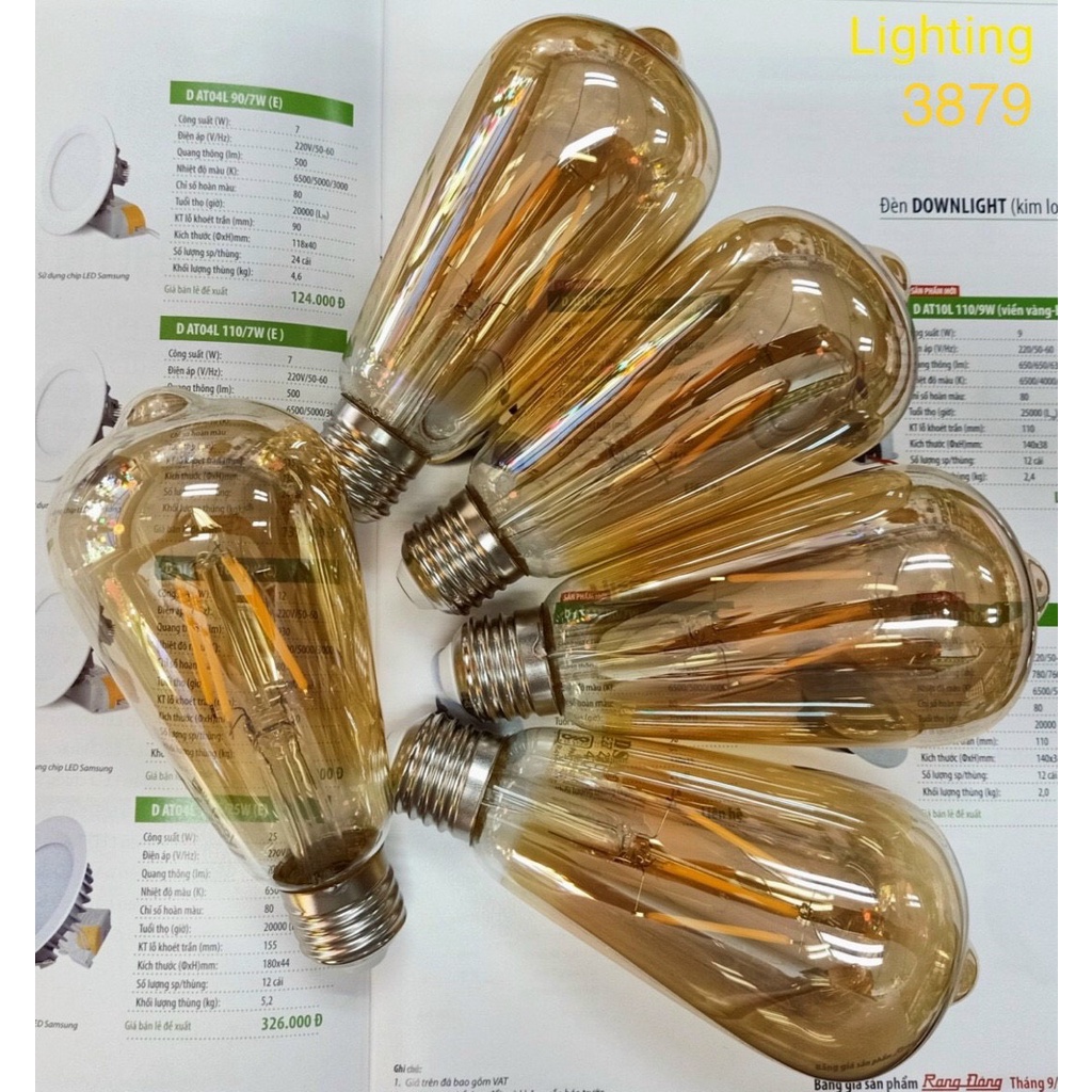 Bóng Đèn Led Thủy Tinh- Bóng Edison G45-St64-A60-G95.4w Ánh Sáng Vàng