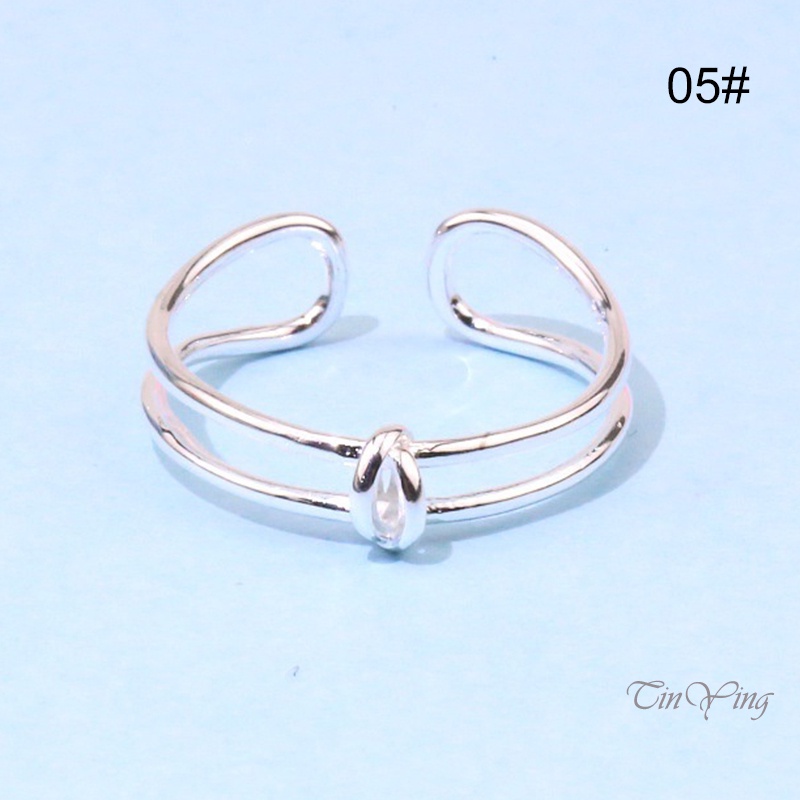 GETNOIVAS Nhẫn kim loại thiết kế hở phong cách vintage có thể điều chỉnh kích cỡ