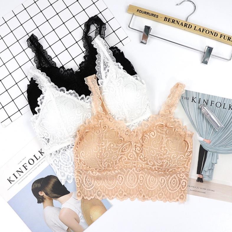 💗 Áo Bra Nữ Ren 2 Dây Dáng Lửng Có Đệm Ngực Hót Mới 077 💗