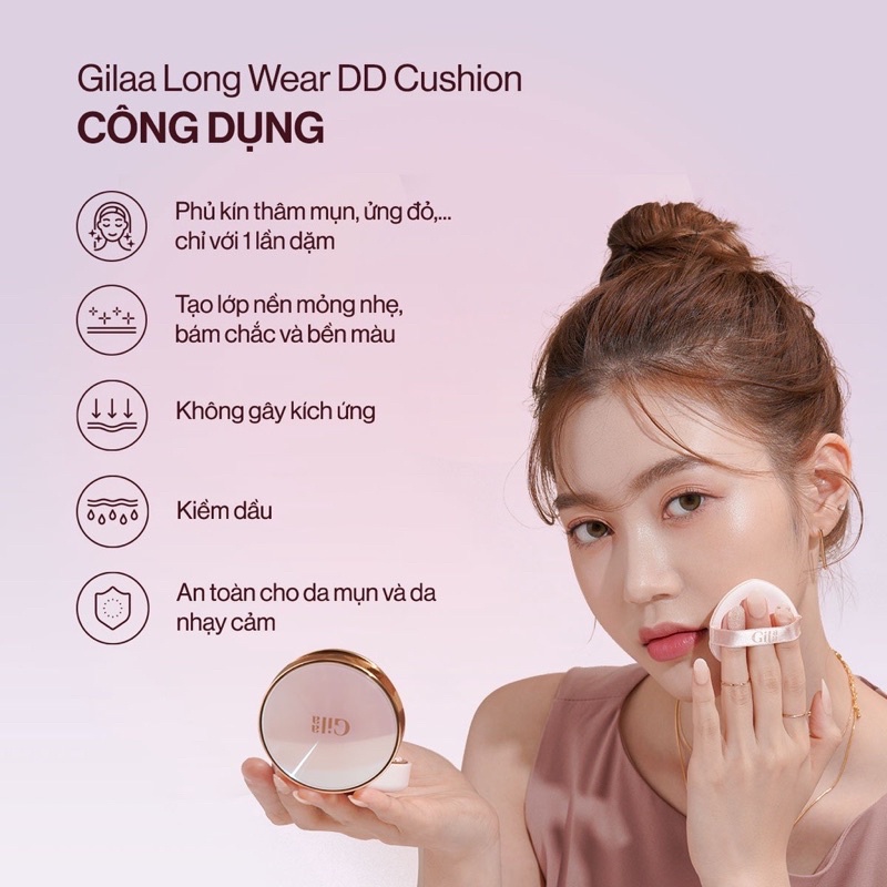 Phấn nước GILAA LONG WEAR DD CUSHION - SPF50+/PA+++