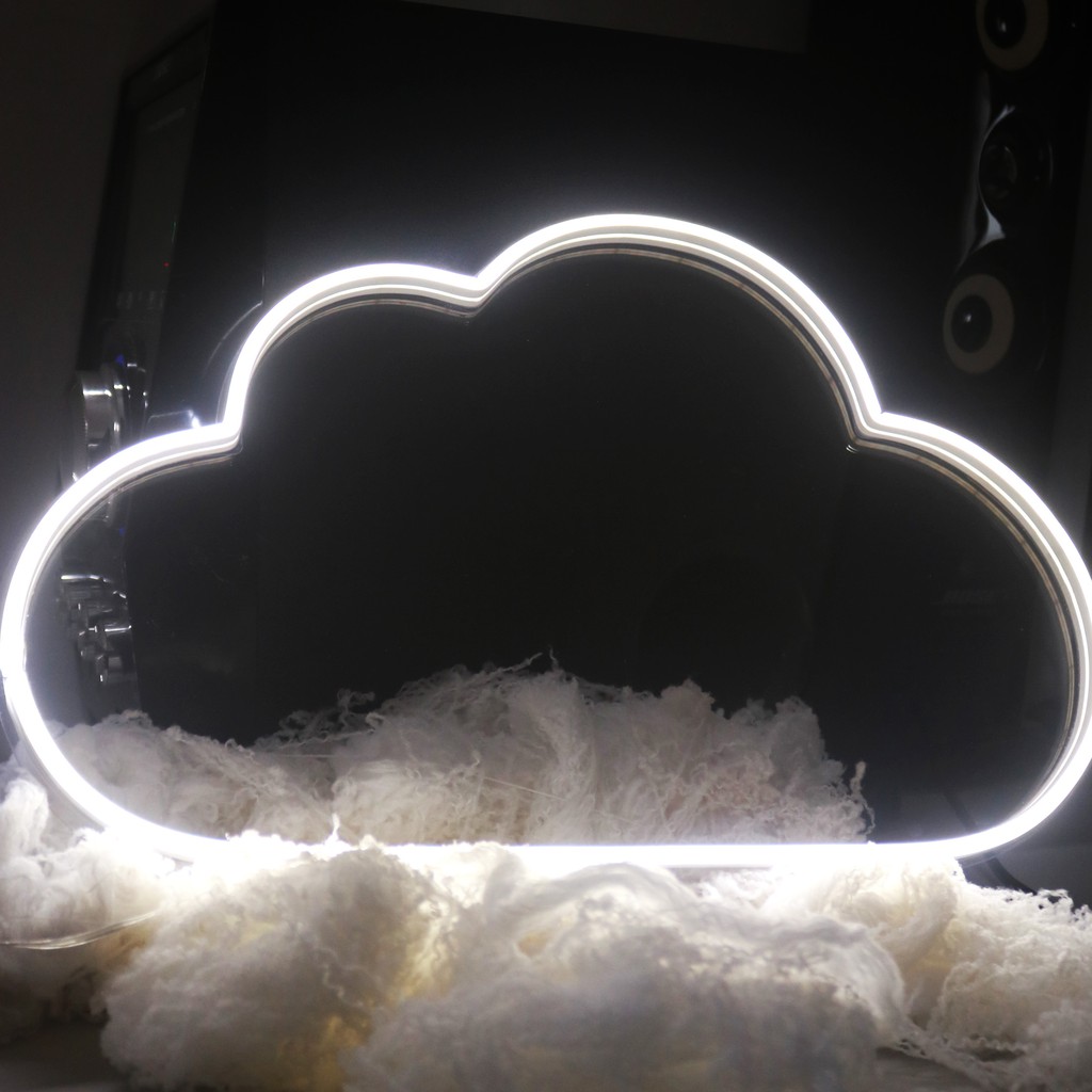 Đèn neon đám mấy trang trí phòng ngủ, kích thước 35 x 25 cm
