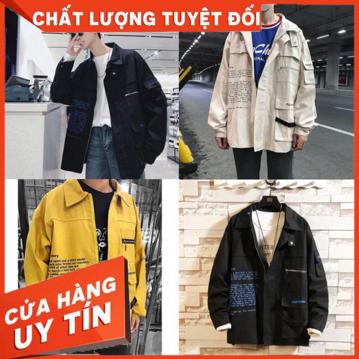 Áo Khoác Kaki Nam Form Rộng Unisex Cao Cấp In Chữ Có Size XXL AK30 Nữ Form Rộng Thùy Dương Fashion - Hà