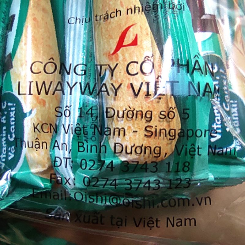 Bánh snack que có nhân Oishi Akiko các vị gói 160g 20 que