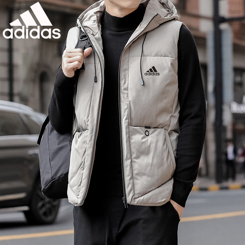 Áo Khoác Phao Không Tay Có Mũ Trùm Đầu Dáng Rộng Chất Liệu cotton Dày Dặn Giữ Ấm Dành Cho Nam Giới