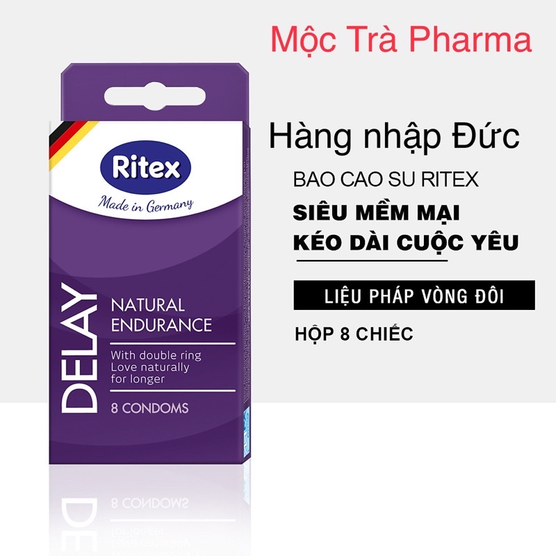 [Nhập Đức]- Bao cao su Ritex Delay kéo dài thời gian hộp 3 bao - Hàng nhập khẩu chính hãng