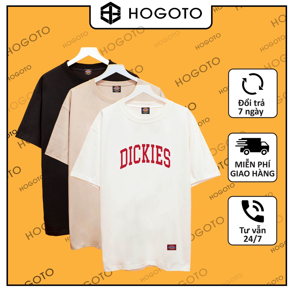Áo thun DICKIES CONG ĐỎ Hogoto shop , Áo thun unisex nam nữ from rộng oversize chất liệu 100% cotton
