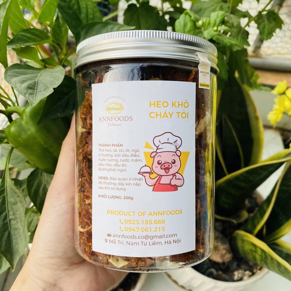 Heo Khô Cháy Tỏi Heo Khô Cháy Tỏi Xé Sợi Loại Ngon An Toàn Vệ Sinh Thực Phẩm - Annfoods | BigBuy360 - bigbuy360.vn
