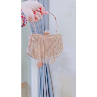 Cốp đi tiệc đính đá siêu sang (Full box kèm dây đeo)