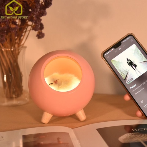 💖𝑺𝑰𝑬̂𝑼 𝑺𝑨𝑳𝑬💖 Đèn Bàn Trang Trí Tích Hợp Loa Bluetooth Không Dây Kiêm Đèn Ngủ Mèo Con Chỉnh Được Độ Sáng Có Sạc Tích Điện
