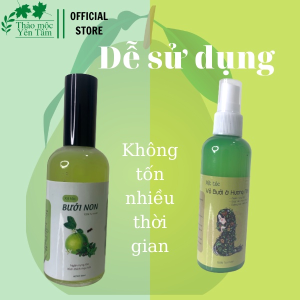 Xịt Dưỡng Tóc Vỏ Bưởi Hương Nhu, 100% Tự Nhiên, Kích Thích Mọc Tóc, Cải Thiện Tóc Hư Tổn,  100ml