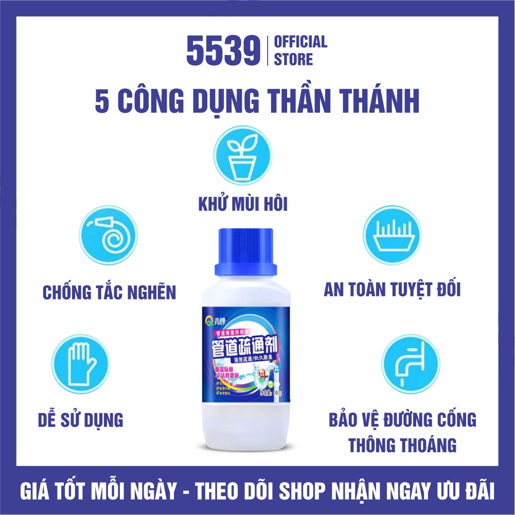 Bột thông cống ⚡️ CỰC MẠNH ⚡️ Bột thông cống, bồn cầu, bồn rửa tay cực mạnh - Shop 5539