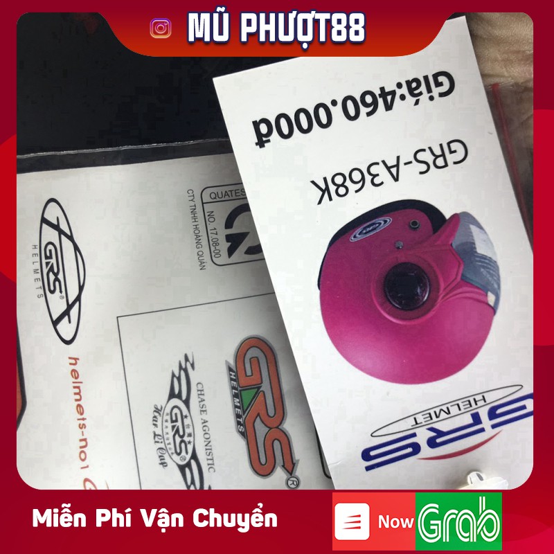 Mũ bảo hiểm GRS A368K đỏ bóng - Mũ 3/4 đầu chính hãng Đài Loan &amp; VN SX clip thật