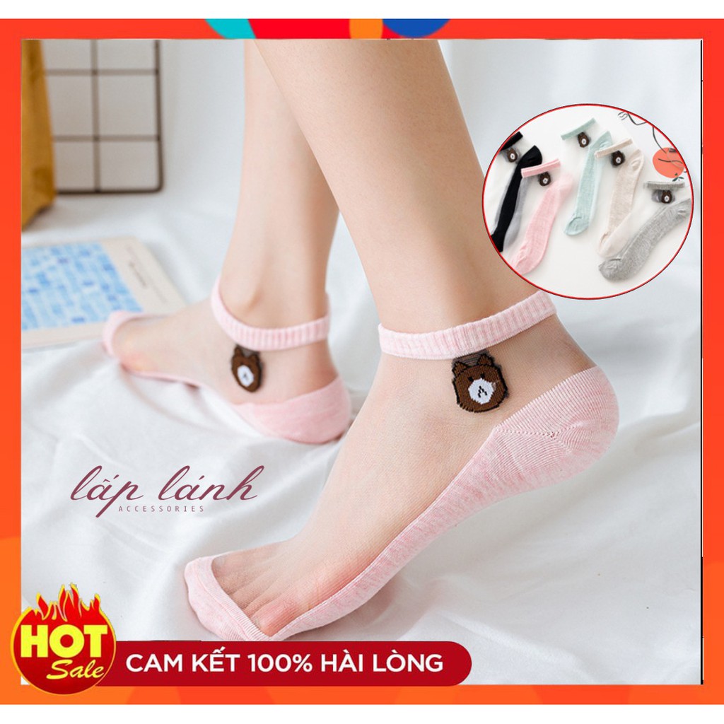 [Có sẵn] TẤT VỚ LƯỚI ĐỦ MÀU HÌNH GẤU NGỌT NGÀO THOÁNG MÁT QUÀ TẶNG VALENTINE (VOL01)