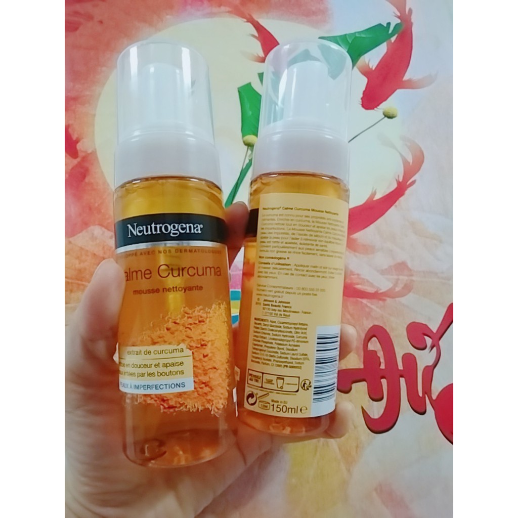 Sữa rửa mặt tạo bọt NGHỆ Neutrogena Calme Curcuma 150ml hàng Pháp