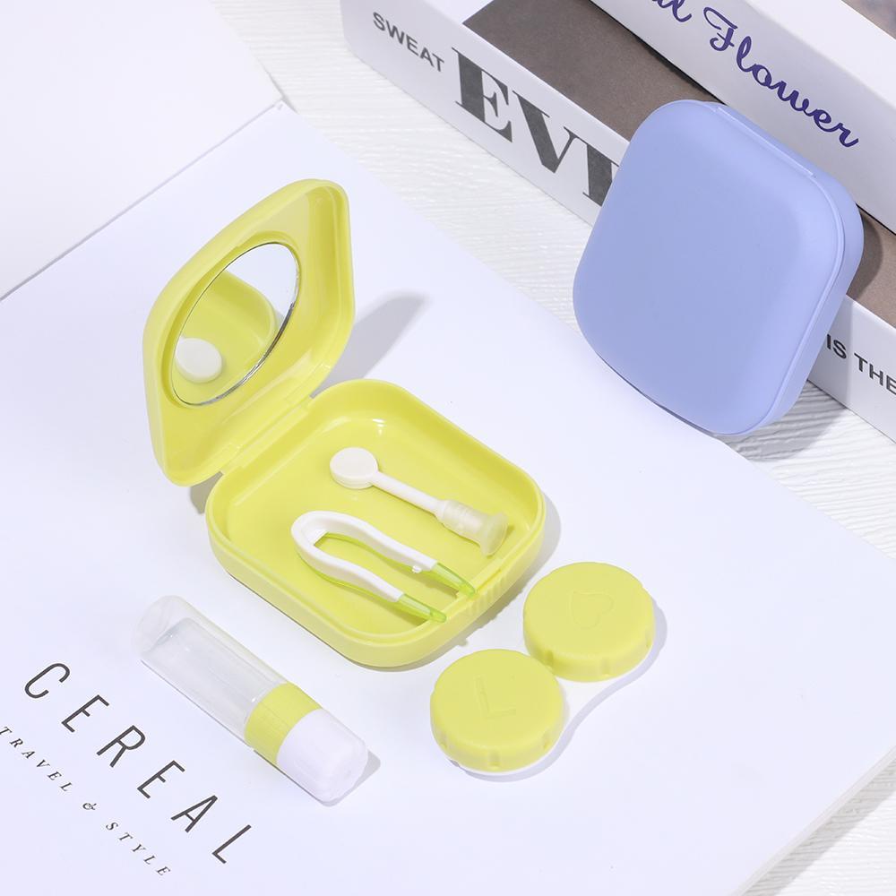 Hộp Đựng Kính Áp Tròng Mini Hình Vuông Nhiều Màu Sắc Thời Trang