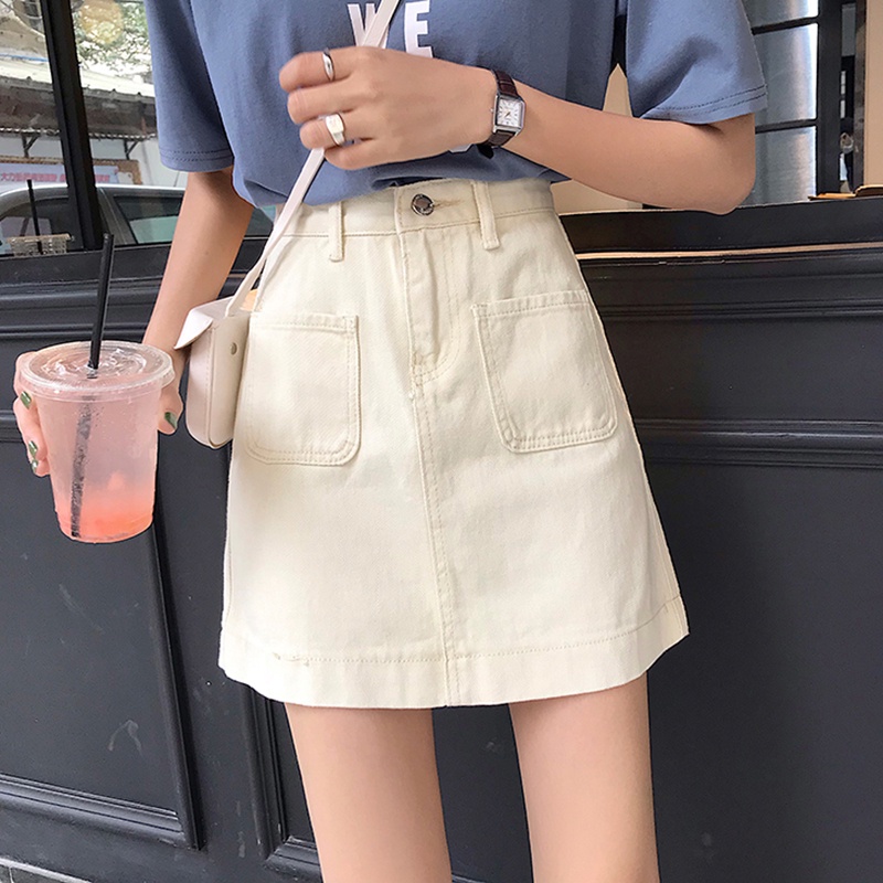 Chân váy jean Ngắn Dáng Chữ A Phong Cách Hàn Quốc Thời Trang Mùa Hè Hàng Mới Dành Cho Bạn Nữ