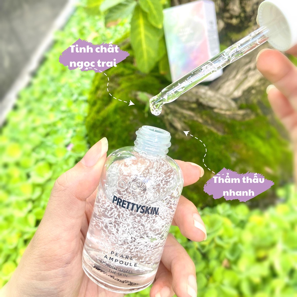 Tinh Chất Serum Dưỡng Trắng Da Ngọc Trai Pretty Skin Hàn Quốc Pearl Ampoule 50ml Giúp Mờ Thâm &amp; Ngăn Ngừa Lão Hóa