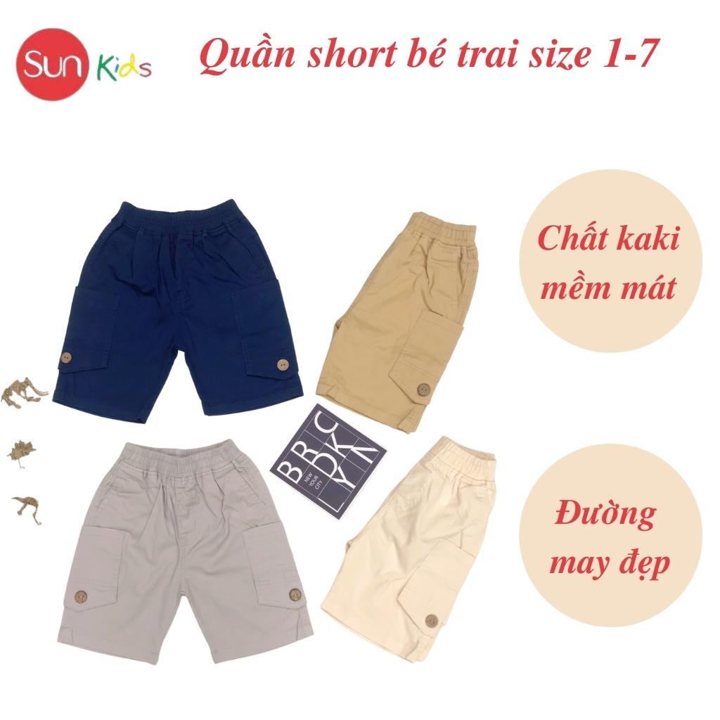 Quần short bé trai, quần sooc cho bé chất kaki mềm mát, màu tươi sáng, size 2-7 - SUNKIDS