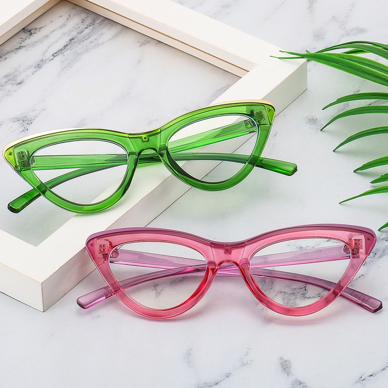Mắt Kính Thời Trang Hình Mắt Mèo Chống Ánh Sáng Xanh Phong Cách Retro Phương Tây