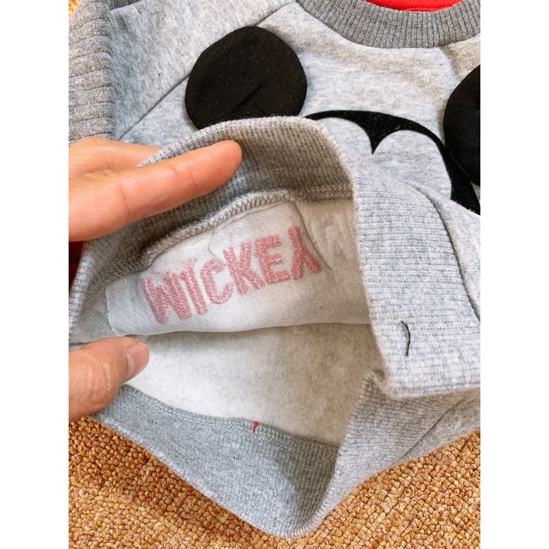 Áo nỉ mickey lót lông cho bé dư xịn 0/3-24/36m