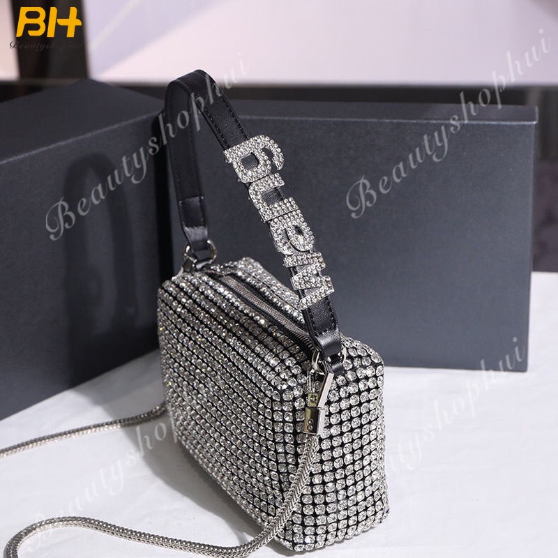 Túi Đeo Vai Vuông Nhỏ Xinh Đính Đá Lấp Lánh Thời Trang Mới 2022 Cho Nữ