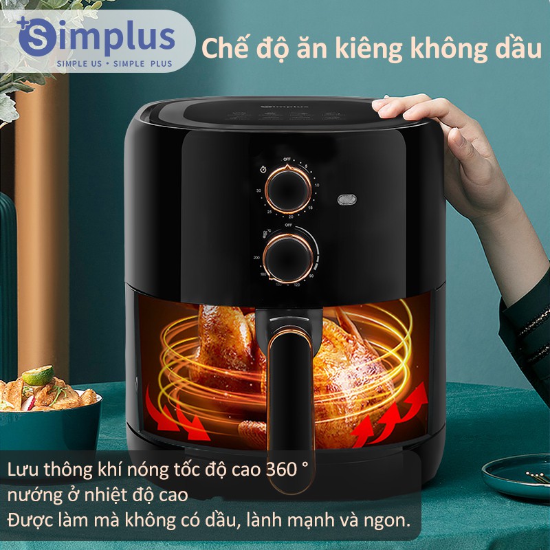 Nồi chiên không dầu dung tích 5L mang nhiều chức năng thông minh như rán quay nướng không dùng dầu mỡ