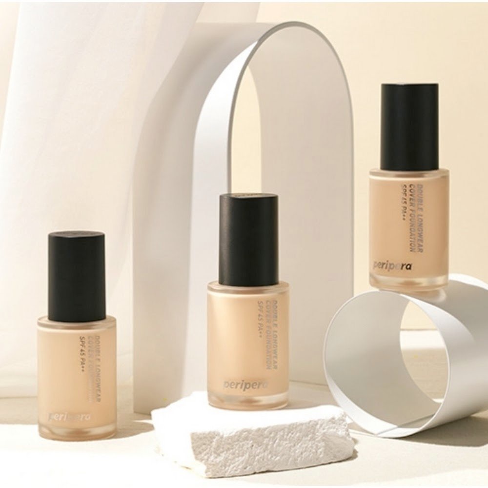 Kem nền mỏng nhẹ che phủ tốt PERIPERA Double Longwear Cover Foundation - HONGS BEAUTY