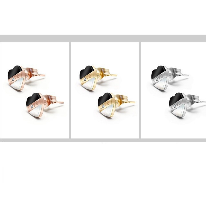 Bông Tai Trái Tim Love Titan Không Gỉ TT 1888