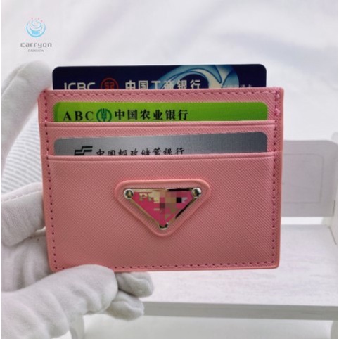 Ví Da Pu 4 Ngăn Siêu Mỏng Đựng Thẻ Hiệu Prada Thời Trang Cho Nam Nữ