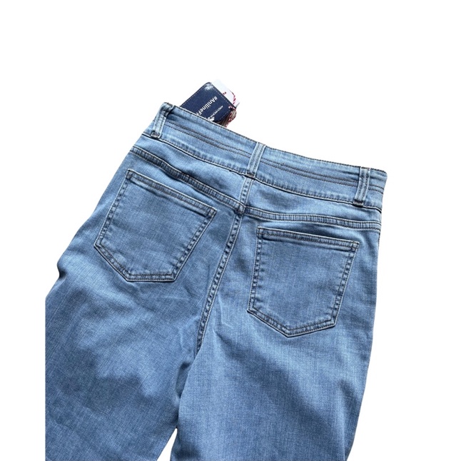 Quần jean ống suông lưng cao dáng 9 tấc xuất hàn
