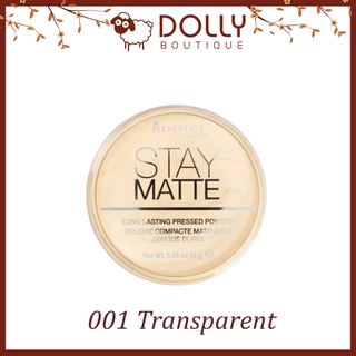 Phấn Phủ Kiềm Dầu Rimmel Stay Matte Pressed Powder 001 Transparent