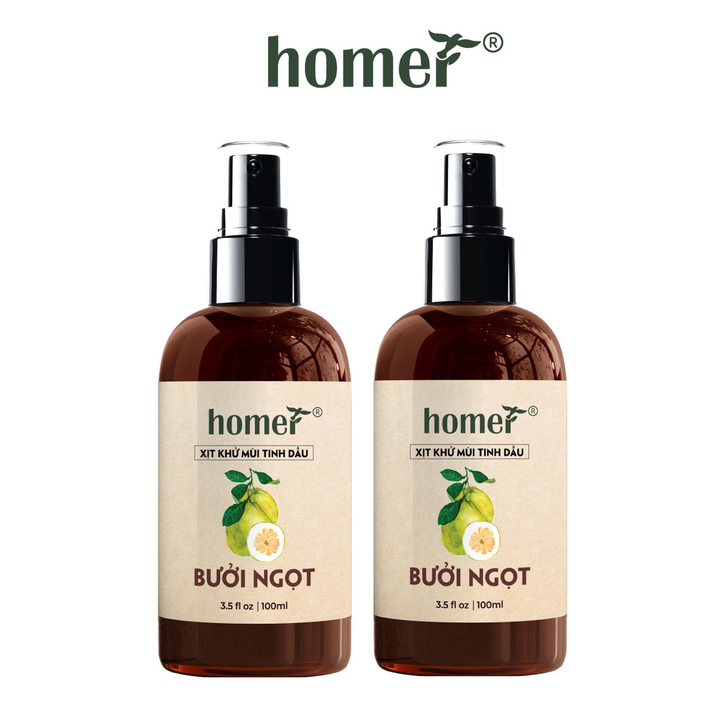 Combo 2 xịt khử mùi thơm phòng Bưởi Ngọt Homer 100ml/ chai