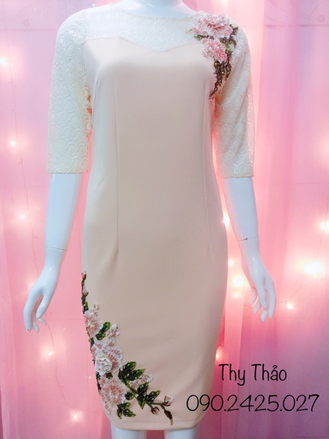 Đầm trung niên đính phale cao cấp