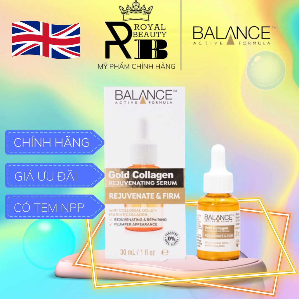 Tinh chất vàng Dưỡng Căng Bóng Da, Ngừa Lão Hóa Serum Balance Gold Collagen Rejuvenating 30ml