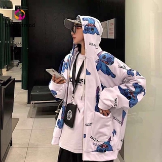 Áo Hoodie Mỏng Tay Dài In Hình Stitch (size 50-120kg)