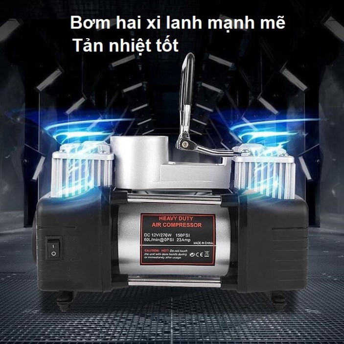 Sản Phẩm Bộ máy bơm lốp ô tô kèm phụ kiệm ứng cứu, sửa chữa HD-506 (bảo hành 12 tháng) .