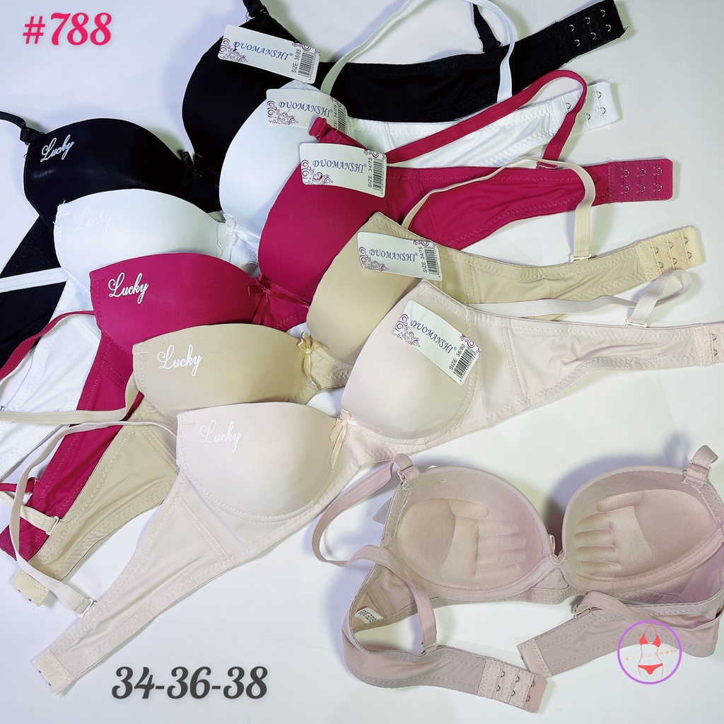 Áo ngực trơn có bàn tay,cúp xéo phối chữ hoặc họa tiết Size 34,36,38