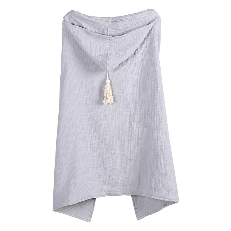 Khăn Tắm Cotton Muslin 4 Lớp Có Mũ Trùm Cho Bé