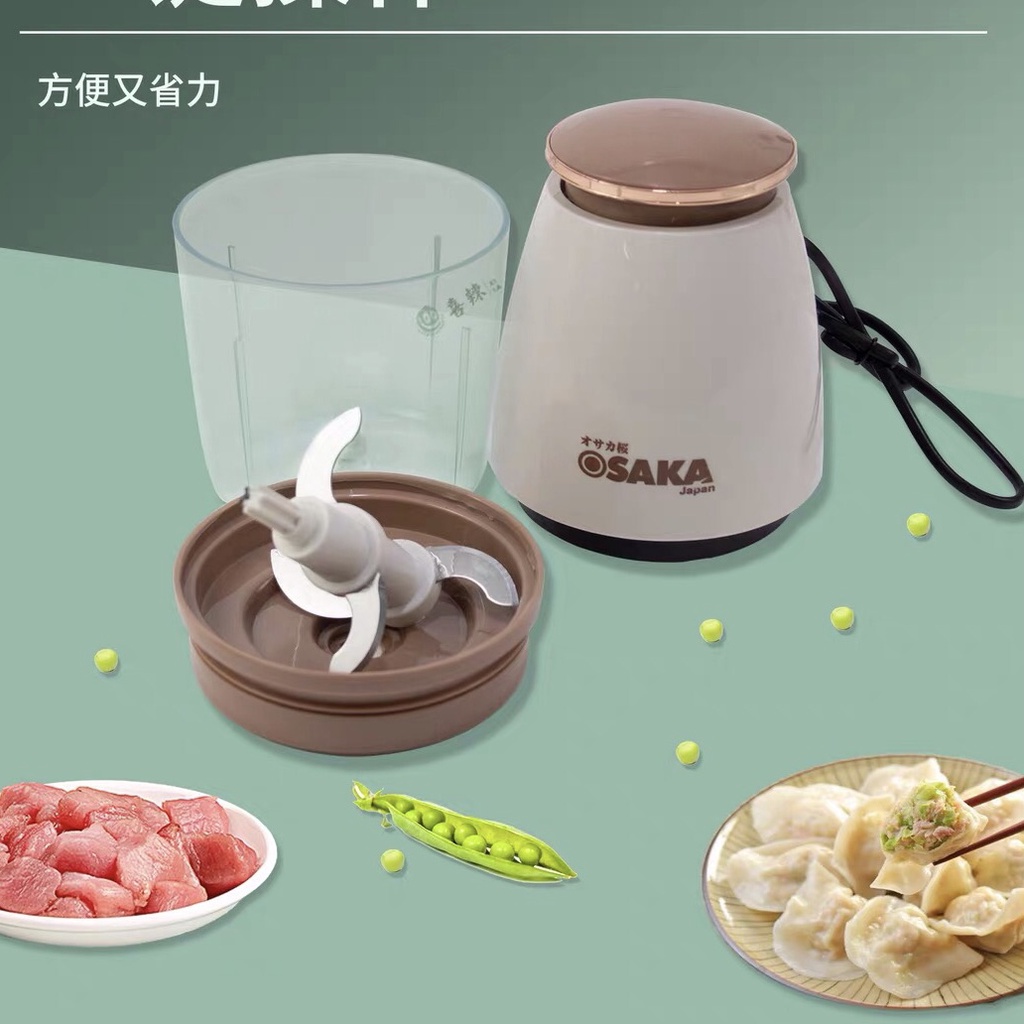 Máy xay thịt, máy xay sinh tố cầm tay Osaka 750ml 2 lưỡi xay hoa quả xay cháo đa năng