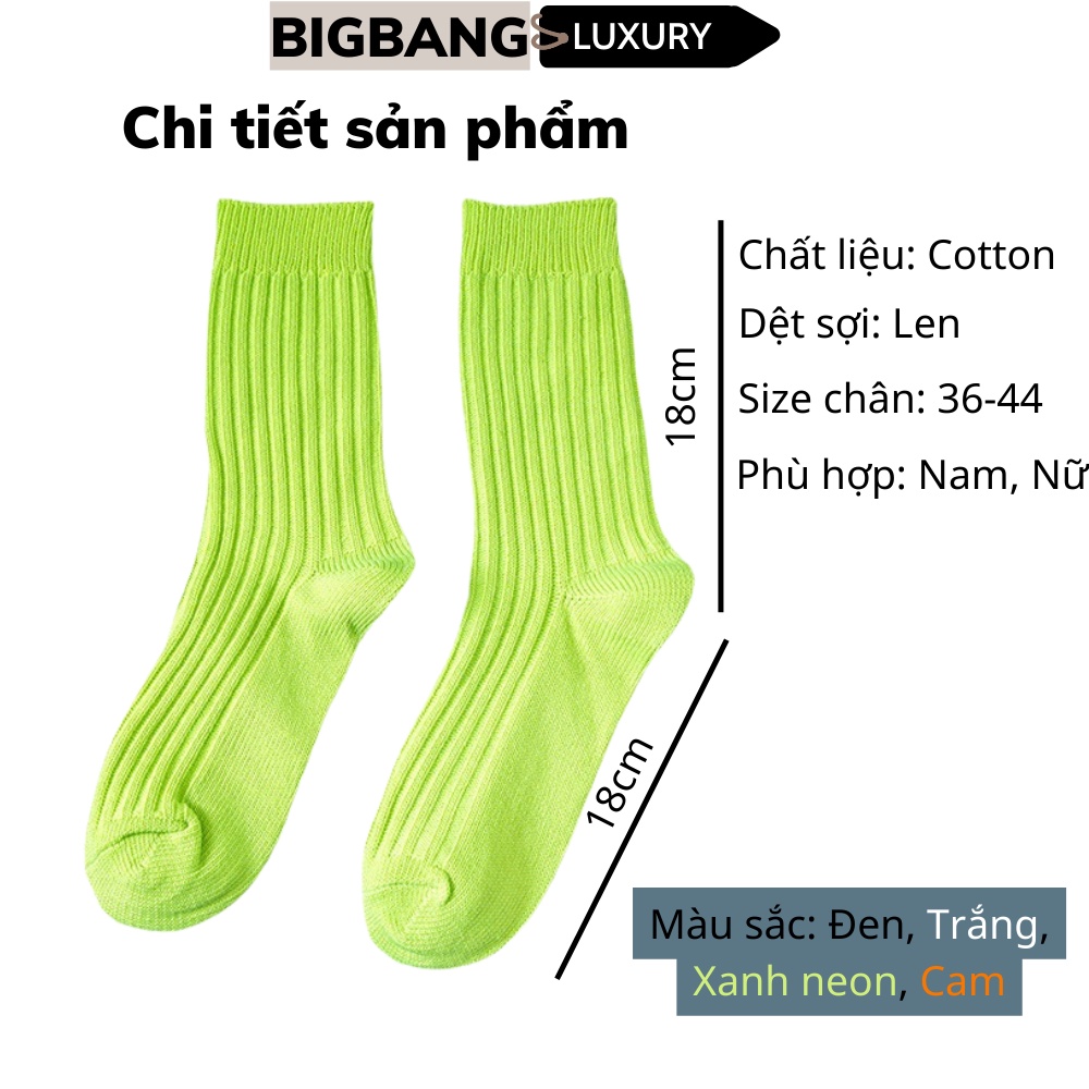 Tất nam len cao cổ dày dặn cao cấp - Vớ cao cổ cotton nam nữ thể thao street wear